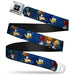 KINGDOM HEARTS Logo Full Color Black Silver Blue Fade Seatbelt Belt - Kingdom Hearts 6-Character Pose/Dark Blues Webbing Seatbelt Belts Disney   
