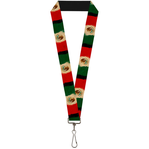 Lanyard - 1.0" - Mexico Flag Distressed Painting Lanyards Buckle-Down   