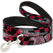 Dog Leash - Grunge Checker Flag Red Dog Leashes Buckle-Down   