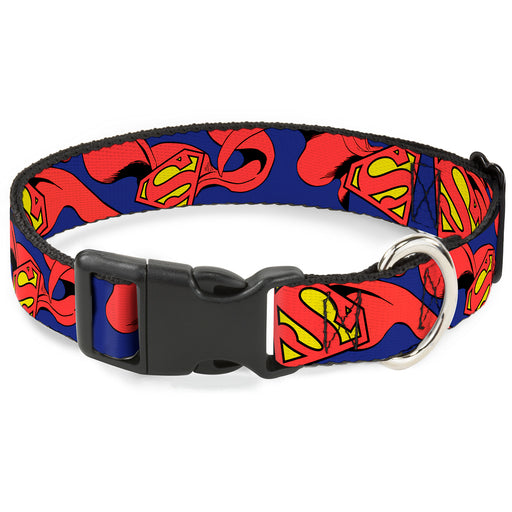 Plastic Clip Collar - Superman Shield w/Cape Plastic Clip Collars DC Comics   