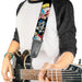 Guitar Strap - REN & STIMPY Poses Black Blue Yellow Guitar Straps Nickelodeon   