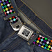 BD Wings Logo CLOSE-UP Full Color Black Silver Seatbelt Belt - Diamonds Black/Multi Color Webbing Seatbelt Belts Buckle-Down   