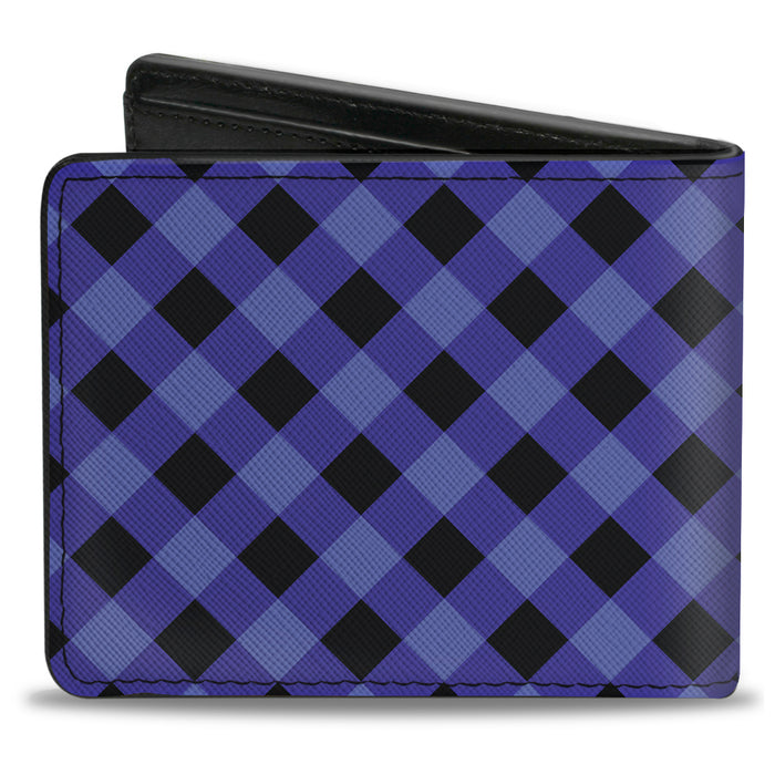 Bi-Fold Wallet - Diagonal Buffalo Plaid Black Blue Bi-Fold Wallets Buckle-Down   