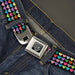 BD Wings Logo CLOSE-UP Full Color Black Silver Seatbelt Belt - Mini Hearts Black/Multi Color Webbing Seatbelt Belts Buckle-Down   