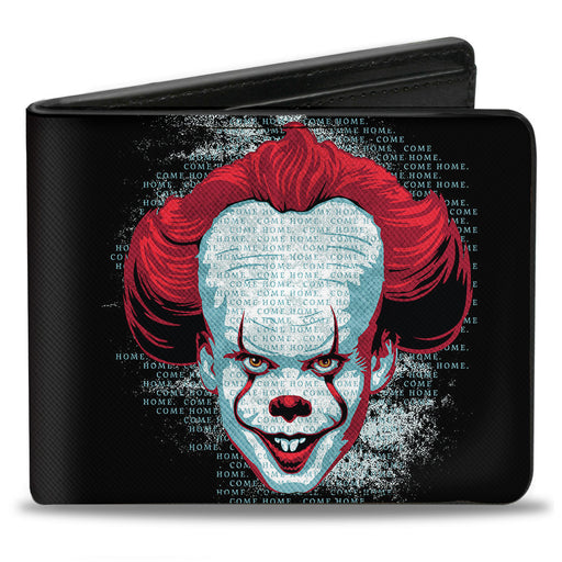 Bi-Fold Wallet - IT CHAPTER TWO Pennywise Face + Logo Black Red Blues Bi-Fold Wallets Warner Bros. Horror Movies   