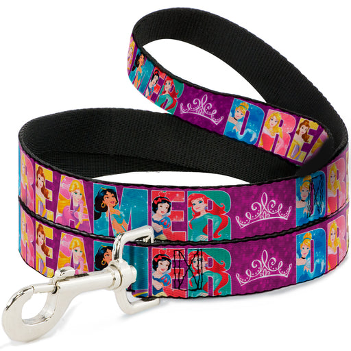 Dog Leash - Disney DREAMER 7-Sparkling Princesses/Tiara Purple/White Dog Leashes Disney   