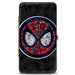 MARVEL COMICS Hinged Wallet - Stained Glass Spider-Man Face Signature Spider Webs Black Gray Blues Reds Hinged Wallets Marvel Comics   