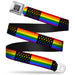 BD Wings Logo CLOSE-UP Full Color Black Silver Seatbelt Belt - Flag American Pride Rainbow/Black Webbing Seatbelt Belts Buckle-Down   