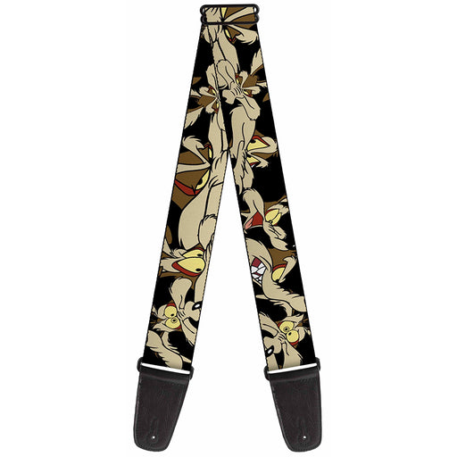 Guitar Strap - Wile E Coyote Expressions Black Guitar Straps Looney Tunes   
