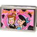 Business Card Holder - LARGE - Wilma & Betty SHOP TIL YOU DROP Heart FCG Pink Metal ID Cases The Flintstones   