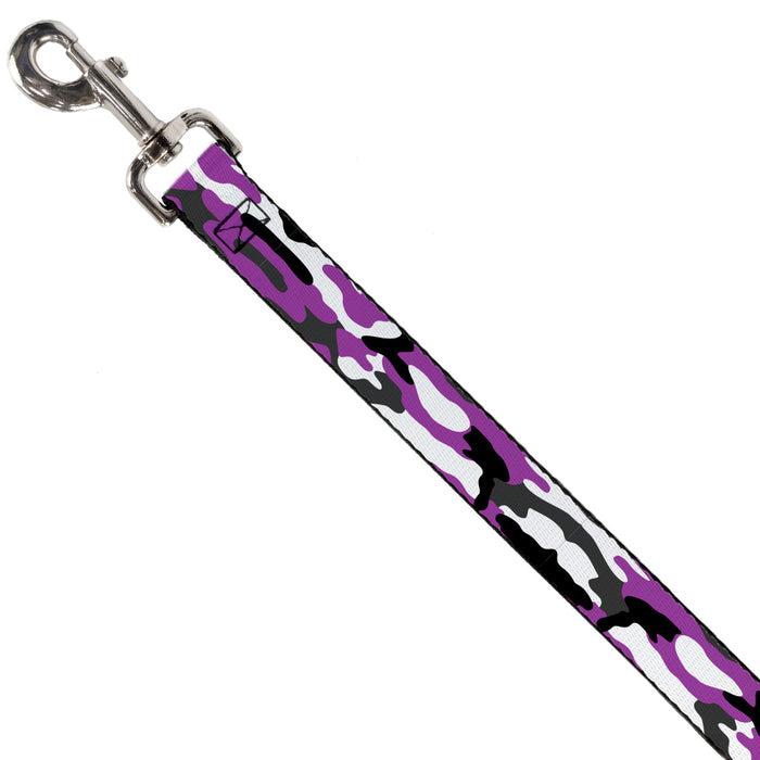 Dog Leash - Camo Purple/Black/Gray/White Dog Leashes Buckle-Down   