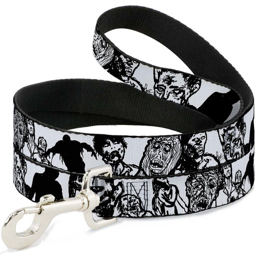 Dog Leash - Zombies White/Black Dog Leashes Buckle-Down   