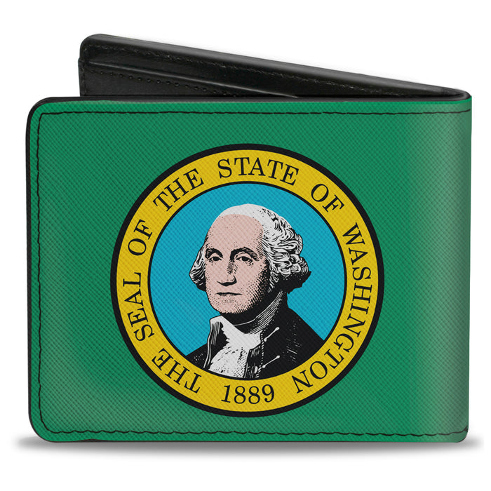 Bi-Fold Wallet - Washington Flags Black Bi-Fold Wallets Buckle-Down   