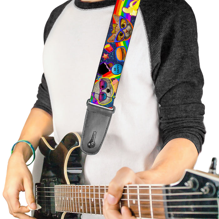 Guitar Strap - Pets & Snacks Rainbow Collage Guitar Straps Buckle-Down   