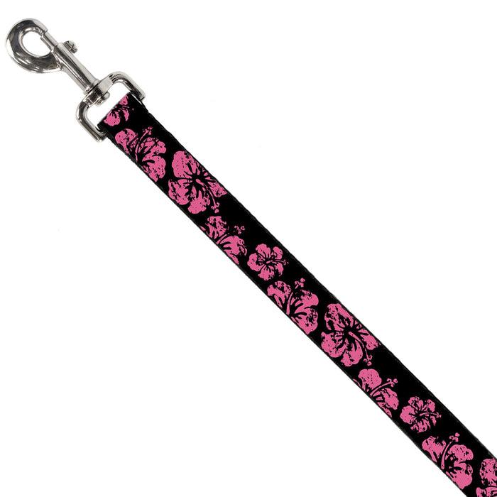 Dog Leash - Hibiscus Weathered Black/Pink Dog Leashes Buckle-Down   