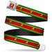 Robin "R" Logo Full Color Red Black Yellow Seatbelt Belt - Robin "R" Logo Stripe Green/Yellow/Red/Black Webbing Seatbelt Belts DC Comics   