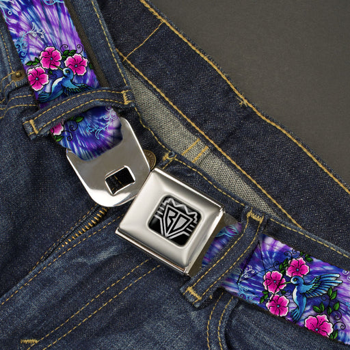 BD Wings Logo CLOSE-UP Full Color Black Silver Seatbelt Belt - TJ-Hummingbird Webbing Seatbelt Belts Buckle-Down   