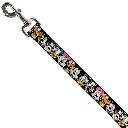 Dog Leash - Classic Disney Character Faces Black Dog Leashes Disney   