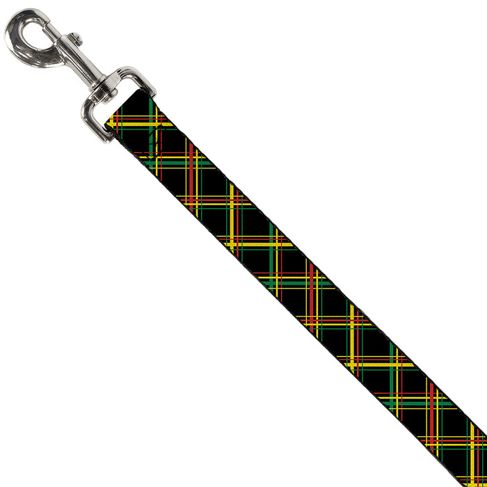 Dog Leash - Plaid X Rasta Dog Leashes Buckle-Down   