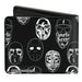 Bi-Fold Wallet - Hollywood Undead Mask Icons Scattered Black White Bi-Fold Wallets Hollywood Undead   
