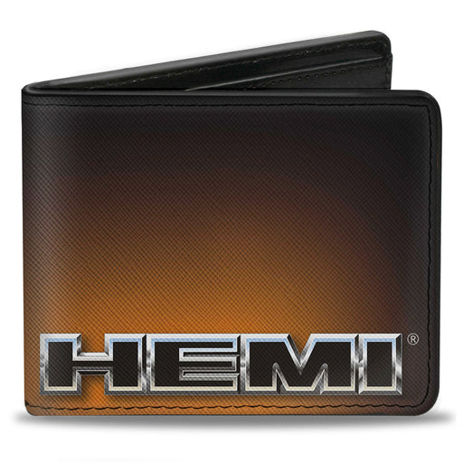 Bi-Fold Wallet - HEMI Bold Outline Black Silver Orange-Fade Bi-Fold Wallets Hemi   