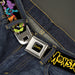 Space Jam MONSTARS Logo Black/Yellow Seatbelt Belt - Space Jam MONSTARS Logo/5-Character Group Pose Black/Yellow Webbing Seatbelt Belts Looney Tunes   
