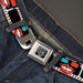BD Wings Logo CLOSE-UP Full Color Black Silver Seatbelt Belt - 3-D Filmstrip Webbing Seatbelt Belts Buckle-Down   