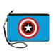 MARVEL COMICS Canvas Zipper Wallet - LARGE - Captain America Shield Blue Canvas Zipper Wallets Marvel Comics   
