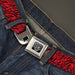 BD Wings Logo CLOSE-UP Full Color Black Silver Seatbelt Belt - Zebra 2 Red Webbing Seatbelt Belts Buckle-Down   
