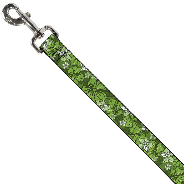 Dog Leash - Hibiscus Collage Green Shades Dog Leashes Buckle-Down   