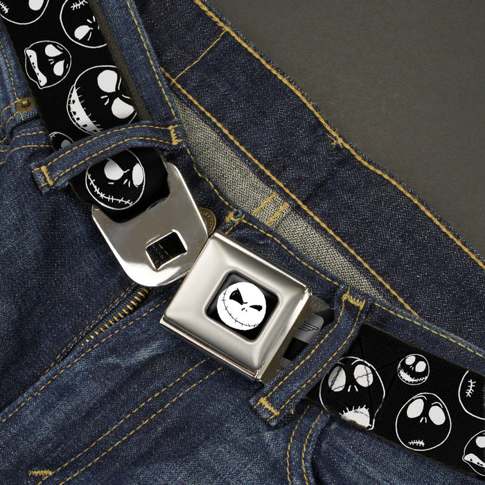 Jack Expression9 Full Color Seatbelt Belt - Jack Outline Expressions Scattered Black/White Webbing Seatbelt Belts Disney   