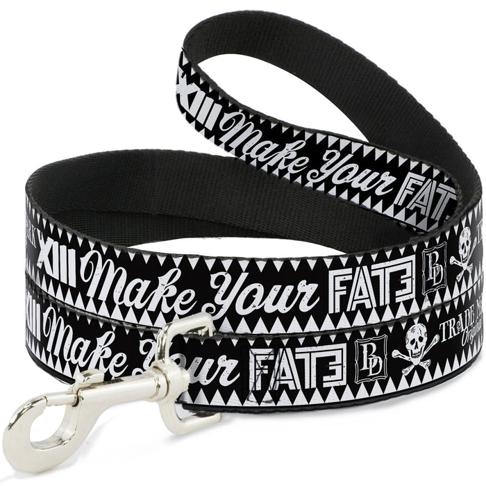 Dog Leash - BD Skull MAKE YOUR FATE Black/White Dog Leashes Buckle-Down   