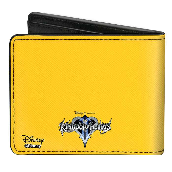 Bi-Fold Wallet - Kingdom Hearts II Master Form Sora Half Face CLOSE-UP Yellow Bi-Fold Wallets Disney   