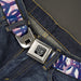 BD Wings Logo CLOSE-UP Full Color Black Silver Seatbelt Belt - Peace Mixed White/Blue/Pink Webbing Seatbelt Belts Buckle-Down   