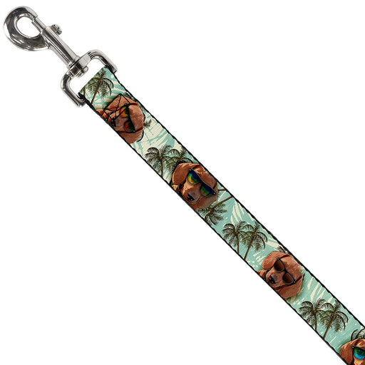 Dog Leash - Dachshund in Shades w/Palm Trees Dog Leashes Buckle-Down   