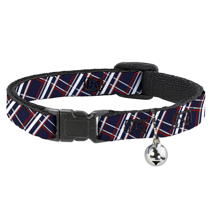 Cat Collar Breakaway - Plaid X Blue White Red Breakaway Cat Collars Buckle-Down   