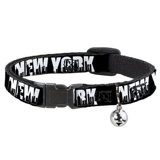 Cat Collar Breakaway - NEW YORK Bold Skyline Silhouette Black White Black Breakaway Cat Collars Buckle-Down   
