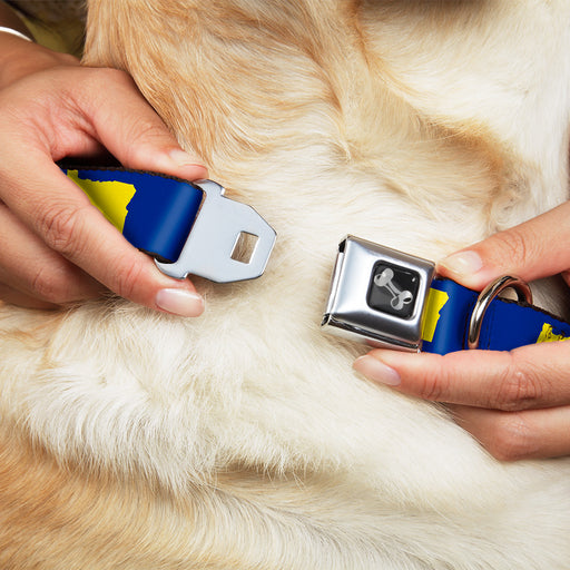 Dog Bone Seatbelt Buckle Collar - Oregon State Silhouette Blue/Yellow Seatbelt Buckle Collars Buckle-Down   