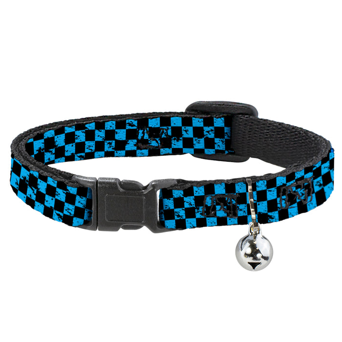 Cat Collar Breakaway - Checker Weathered Black Turquoise Breakaway Cat Collars Buckle-Down   