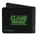 Bi-Fold Wallet - Star Wars The Clone Wars YODA Pose + Logo Black Green Bi-Fold Wallets Star Wars   