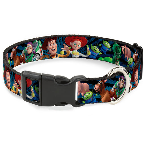 Plastic Clip Collar - Toy Story Characters Running2 Denim Rays Plastic Clip Collars Disney   
