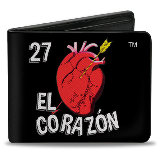 Bi-Fold Wallet - Loteria EL CORAZON Heart Logo Black Bi-Fold Wallets Loteria   