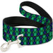 Dog Leash - Argyle Green/Navy/Green/White Dog Leashes Buckle-Down   