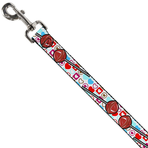 Dog Leash - Lollipop Hearts White Dog Leashes Buckle-Down   