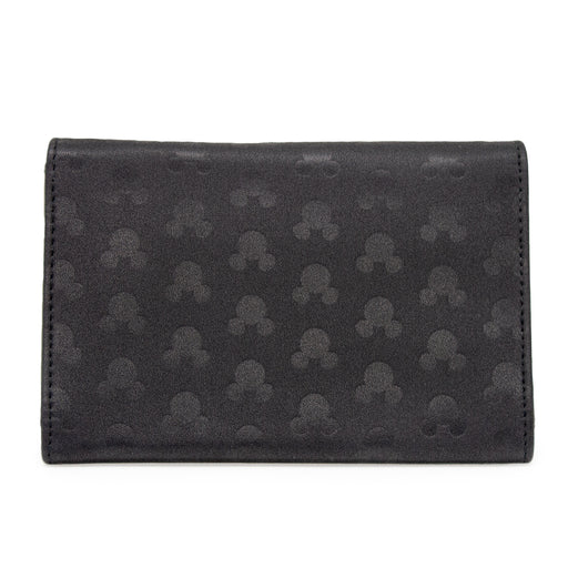 Women's Fold Over Wallet Rectangle PU - Mickey Mouse Head Monogram Debossed Clutch Snap Closure Wallets Disney   