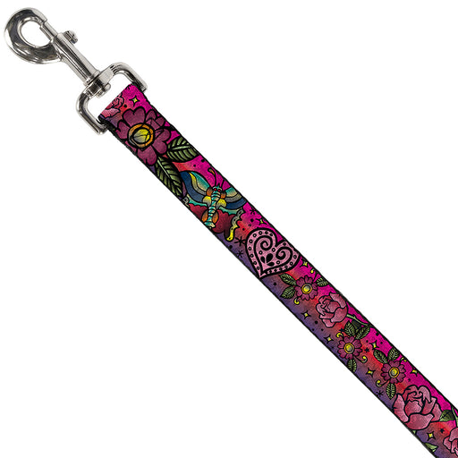 Dog Leash - Love Kills CLOSE-UP Pink Dog Leashes Buckle-Down   