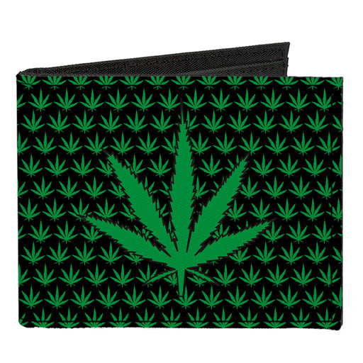 Canvas Bi-Fold Wallet - Marijuana Garden Black Green Canvas Bi-Fold Wallets Buckle-Down   
