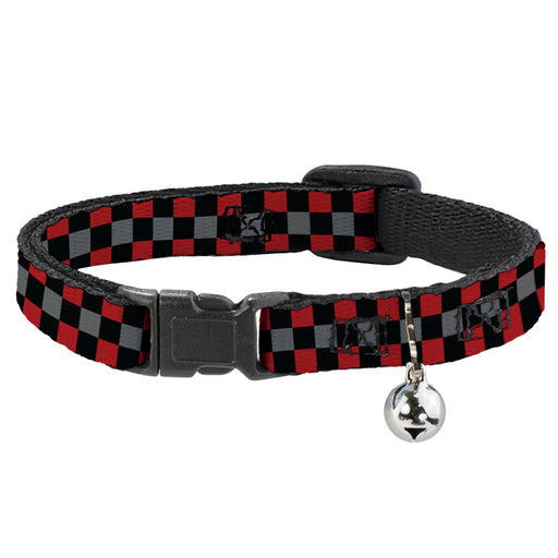 Cat Collar Breakaway - Checker Black Gray 2 Red Breakaway Cat Collars Buckle-Down   