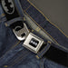 Batman Black Silver Seatbelt Belt - Batman Shield Black/Gray Webbing Seatbelt Belts DC Comics   
