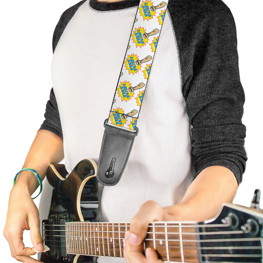 Guitar Strap - Fist Pump White Yellow Guitar Straps Buckle-Down   